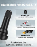5 Pcs TR413 Rubber Snap-in Tire Valve Stems - Standard 0.453" Rim Hole Replacement for Cars, Trucks, SUVs, Trailers