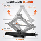 Scissor Jack Kit for Car 2 Ton(4409 lbs), Heavy Duty Portable Steel Scissor Lift Jack Car Tire Changing Kit with Ratchet & Lug Wrench for Sedan SUV MPV, 3.9''-15.7'' Lifting Range, Black