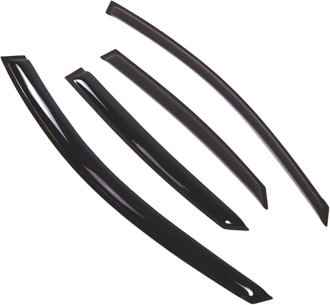 WD2-667 Dark Smoke 4 Pcs Set Window Visor (Outside Mount) Deflector Rain Guard Compatible with 1998-2004 Audi A6