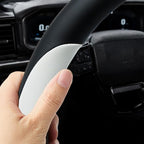 Leather Steering Wheel Cover for Chevy Silverado 1500 2500 3500, 14.5-15 inches Car Steering Wheel Cover with Non-Slip Breathable (White)