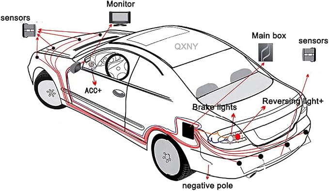 Backup Parktronic System Car Auto Vehicle Reverse with 8 Parking Sensors kit Distance Detection LCD Distance Display Sound Warning …