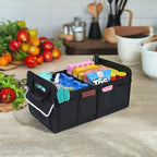 Trunk Organizer for SUV & Sedan, Car Organizers and Storage, Waterproof Collapsible & Adjustable Straps, 70L Sturdy Car Organization for Car Accessories, Tools, Sundries (Black B, Large-A)