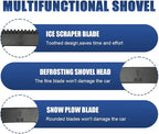 3 in 1 Snow Brush and Ice Scrapers for Car Windshield, 28" No-Scratch Automotive Window Cleaning Scraper with Ergonomic Grip, Detachable Winter Snow Removal Tool for Most Sedans(Blue)