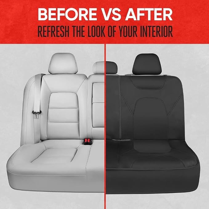 AquaShield Neoprene Waterproof Seat Covers for Trucks - Black 60/40 Split Bench Rear Seat Cover - Carseat Cover Automotive Back Seat Protector - Car Accessories for Kids & Dogs