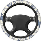 Car Steering Wheel Cover with Anti-Slip Lining, Universal 15 inch Wheel Cover, Fashion Car Interior Accessories for Women Men - Sea Starfish Shells