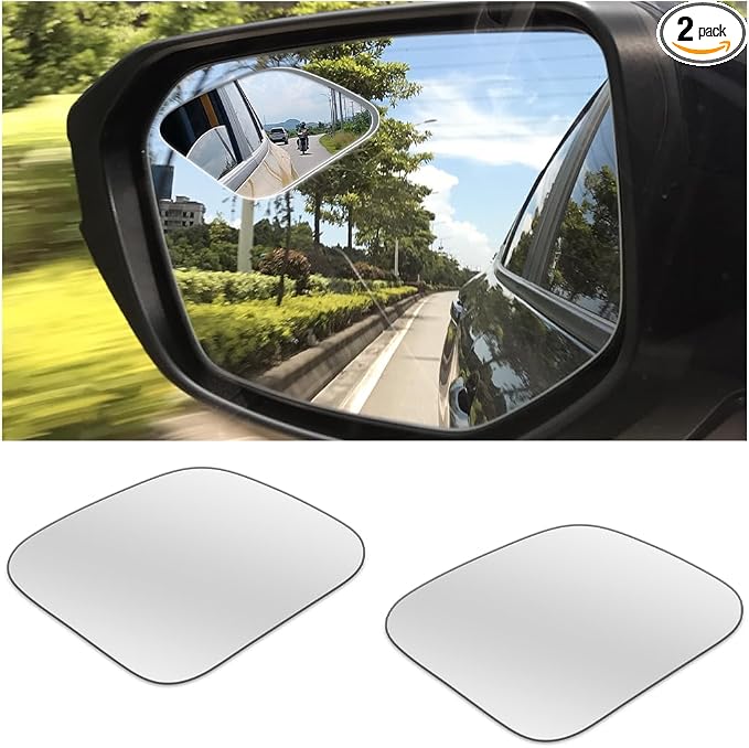 2PCS Car Blind Spot Mirror, Wide Angle Clear HD Glass Convex Side Rear View Mirror to Reduce Blindspot, Auto Exterior Rear View Accessories for Wide Angle, Universal Fit (StyleB)