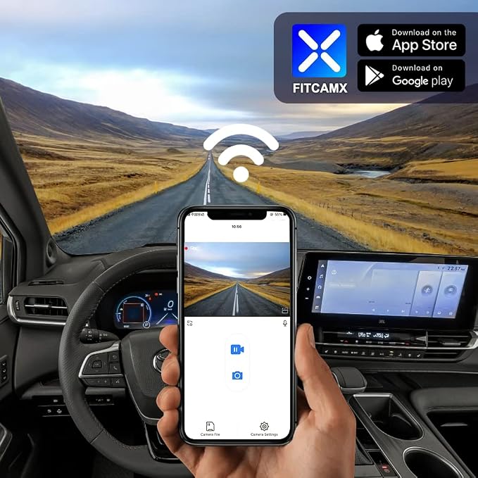 Front 2160P+Rear 1080P Dash Cam for 2021-2026 Toyota Sienna LE Limited XLE Platinum XSE (XL40), OEM Factory Look, Dual HD Video, WiFi & APP, Loop Recording, G-Sensor, Easy to Use, 128GB Card
