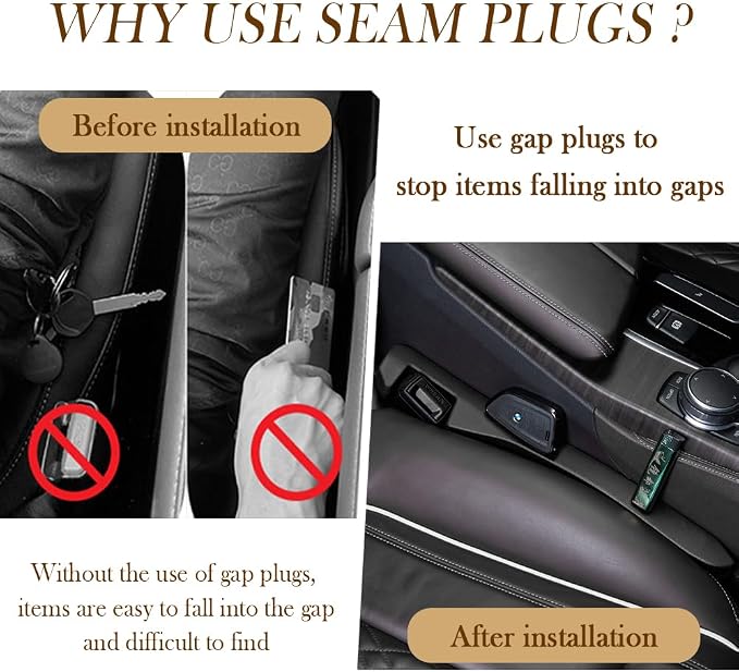 Car Seat Gap Filler 2 Pack - One Second Embedded Car Seat Crack Gap Filler for Holding Water Cup/Phone/Key - Car Inserts Between Seats