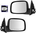 2 Piece Driver and Passenger Side Mirror Assembly Set Electric Adjustment Non-Heated No Memory Black Compatible with 2009-2012 Chevrolet Colorado GMC Canyon Extended & Crew Cab GM1320382 GM1321382