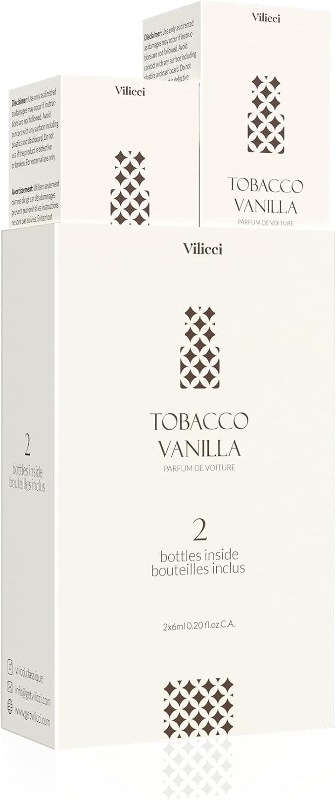 Tobacco Vanilla Car Fragrance (pack of 2) – Premium Auto Perfume & Car Air Freshener | Sophisticated & Timeless Scent | Long-Lasting (Up to 120 Days) | Odor Eliminating | Vegan, Cruelty-Free