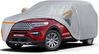 Car Cover for 2006-2026 Ford Explorer, Waterproof Custom-fit All Weather Sun Rain UV Dust Snow Protection Outdoor Explorer Full Car Cover with Door Zipper and Cotton Lining-Grey