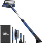 41.5″ Extendable Snow Brush and Ice Scraper, 270°Pivoting Snow Scraper Brush for Car Windshield, Telescoping Ice Scraper, Foam Grip, Heavy Duty Snow Remover for Cars, Trucks, SUV (Blue)