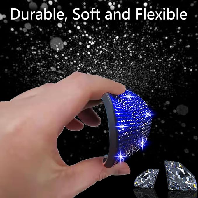4pcs Bling Car Cup Holder Coaster, 2.75 inch Anti-Slip Shockproof Universal Fashion Car Coasters Insert Bling Crystal Rhinestone Automotive Interior Accessories for Women (Blue)