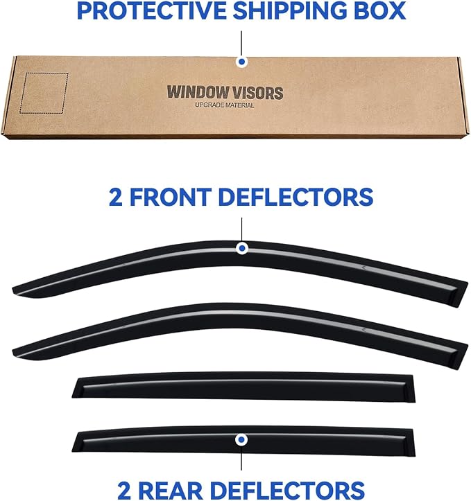 Window Visors Rain Guards for 2023 2024 2025 2026 23 24 25 26 Honda HRV HR-V, Out-Channel Window Vent Wind Deflectors Visors Shades