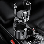 Car Cup Holder Expander 2 in 1，Expandable Cup Holder with 360°Adjustable Base，Compatible with Hydro Flask, Yeti, Nalgene, Other Large Bottles Drinks Mugs, Expandable to 2.87"-6" (Black)