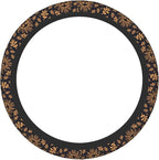 Elastic Sun Moon Leaves Car Steering Wheel Cover Protector Upgrade Thicken,Gold Boho Black,Anti Slip Durable Soft Car Interior Decor for Diverse Cars Truck SUV for Men Women Universal 15 Inch