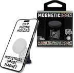 MobNetic Icon Car Phone Mount, Magnetic Phone Holder for Car w/ 90lb Pull Force, 90º Tilt & 360º Rotation, Aluminum Build, Compatibility for iPhone & Android (Obsidian Black)