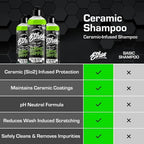 Ceramic Car Shampoo - Slick Car Wash Soap for Ceramic Coatings - pH-Balanced Car Wash Shampoo - Adds Hydrophobic Protection | Enhances Coatings, Waxes or Sealants | Incredible Shine (16oz - 2 Pack)
