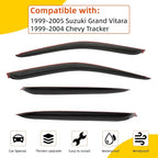 Rain Guards Compatible with 1999-2005 Suzuki Grand Vitara, 1999-2004 Chevy Tracker Tape-On Side Window Visor Wind Deflector Vent Visors Car Accessories 4pcs