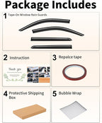 Low Profile Window Rain Guards Fit for Honda Pilot 2023-2026 Rain Guard Window Deflectors Extra-Thick Side Window Visors Vent Shades Tape-on Vent Visors Car Accessories-4PCS