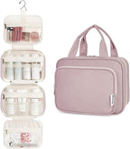 Hanging Toiletry Bag for Women Travel Makeup Bag Organizer Toiletries Bag for Travel Size Essentials Accessories Cosmetics (Dusty Rose (Medium))