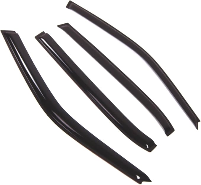 WD2-515 Dark Smoke 4 Pcs Set Window Visor (Outside Mount) Deflector Rain Guard Compatible with 1995-2001 BMW 740iL 750iL