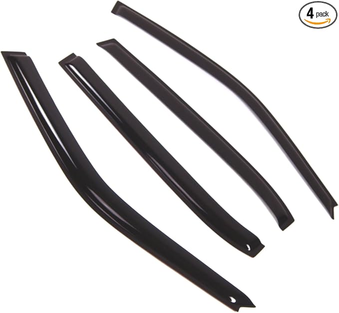 Outside Mount Window Vent Visors Rain Guards Compatible with BMW 740iL 750iL 1995-2001 | Side Window Wind Deflectors Rain Shields | Smoke Tinted, 4 Pcs Set, DGWV-515