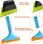 Window Tint Tool All-Purpose 6" Silicone Cleaning Squeegee 5 inch Handy Small Rubber Window Squeegee Auto Water Blade for Car Windshield, Window, Mirror, Glass Door,Shower(Green and Orange)