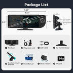 10.26" Wireless CarPlay Screen for Car, Portable Apple Car Play & Android Auto HD Touchscreen with 4K Dash Cam/1080P Backup Camera/GPS Navigation/Mirror Link/FM/Voice Control for All Vehicles