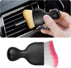 Car Interior Detailing Brush, Auto Soft Hair Cleaning Brushes, Curved Dirt Dust Collectors, Removal Tool for Dashboard Air Conditioner Vents Leather, Scratch Free (White/Red/1PCS)