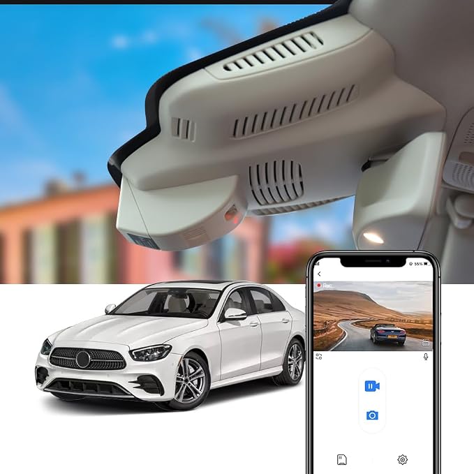 4K Dash Cam Compatible with Benz E Class 2017-2023 E300 E350 E400 E450 W213 (HD2-6269), OEM Style, UHD 2160P Video, Built-in WiFi & APP, Loop Recording, Gravity Sensor, Easy to Use, 64GB Card