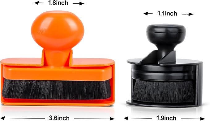 Tire Shine Applicator Brush - Extra Large Automotive Tire Dressing Applicator Brush with Storage Stand for Tire Detailing & Car Wash Kit, Black, 3.6 Inch Length (Orange)