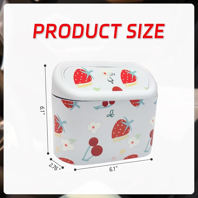 Mini Car Trash Bin with Lid – Automotive Garbage Can with 5 Trash Bags, Waterproof & Leakproof Vehicle Interior Waste Box for Car, Office, Home (White)