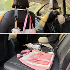 4-Pack 360° Rotating Car Seat Headrest Hook 4 Pack Hanger Universal Vehicle Car Storage Organizer for Handbag Purse Coat with Clip Gray