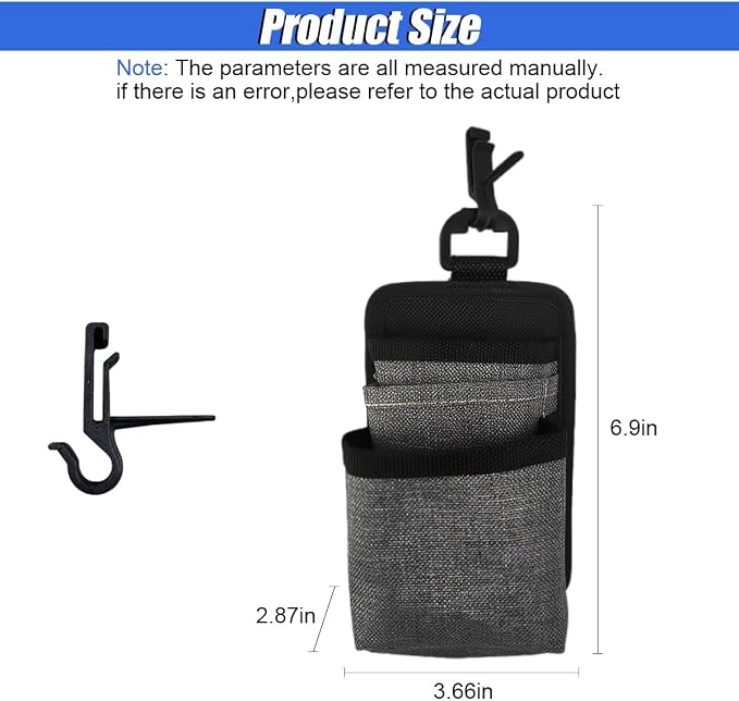 Car Air Vent Storage Bag, Multifunctional 3-Pockets Front Seat Organizer with Charging Port, 600D Oxford Fabric Hanging Pouch Bag, Car Vent Accessories for Key, Pen, Phone, Sunglass (Grey)