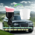 Car Interior Detailing Brush, Curved Soft Bristles Vehicle Removal Dust Collectors, Scratch-Free Automotive Cleaning Tool Accessories, Universal for Truck SUV Sedan (Pink White Bristle)