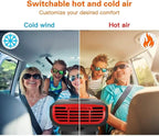 Portable 12V Car Heater & Defroster, 200W Fast Heating & Cooling Fan,Plug In Car Heater for Windshield Defogger with 360° Car Heaters for Vehicle,Car,RV,SUV