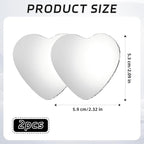 2 PCS Blind Spot Mirrors, Heart Shaped Rear View Mirrors, 360 Degree Adjustable, HD Glass Rearview Mirror Accessories, Wide Angle Convex Rear View Mirror for Trucks, Sedans, SUV, RV