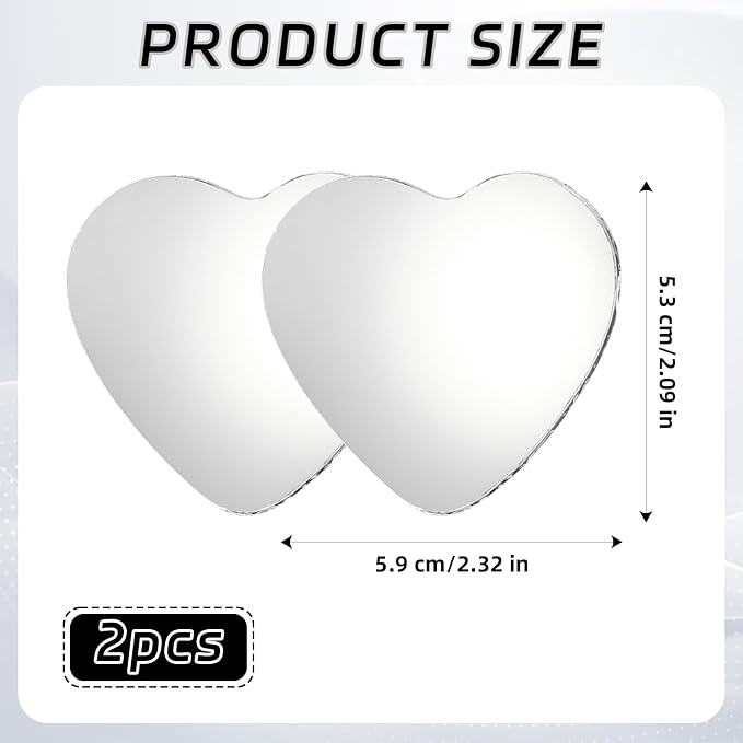 2 PCS Blind Spot Mirrors, Heart Shaped Rear View Mirrors, 360 Degree Adjustable, HD Glass Rearview Mirror Accessories, Wide Angle Convex Rear View Mirror for Trucks, Sedans, SUV, RV