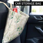 Car Trash Can, Cute Car Trash Bag, Hanging Car Organizer and Storage Bag, Trash Bin for Car Accessories, Vehicle, Travelling, Camping Cute Golden Leaf