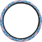 Cute Sleeping Pig Clouds Steering Wheel Covers Anti-Slip Elasticity Car Accessories Steering Wheel Protector Universal 15 Inch for Cars SUV Vehicle Truck