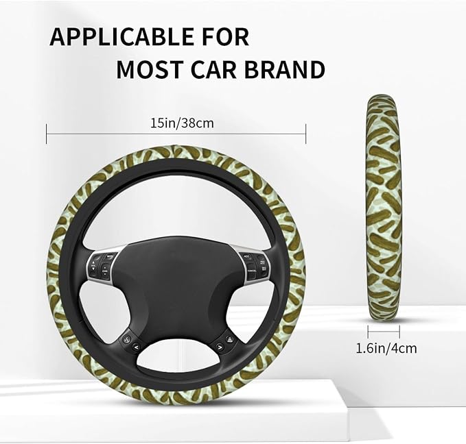 Pickles Steering Wheel Covers Non Slip Neoprene Steering Wheel Protector Cover Universal 15 Inch for Men Women Car Truck