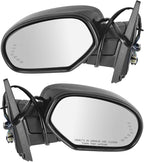 2 Piece Driver and Passenger Side Mirror Assembly Set Power Folding Electric Adjustment Heated Memory Black Compatible with 2007-2014 Chevy Silverado 2500 HD 3500 HD 2007-2010 GMC Sierra GM1320339