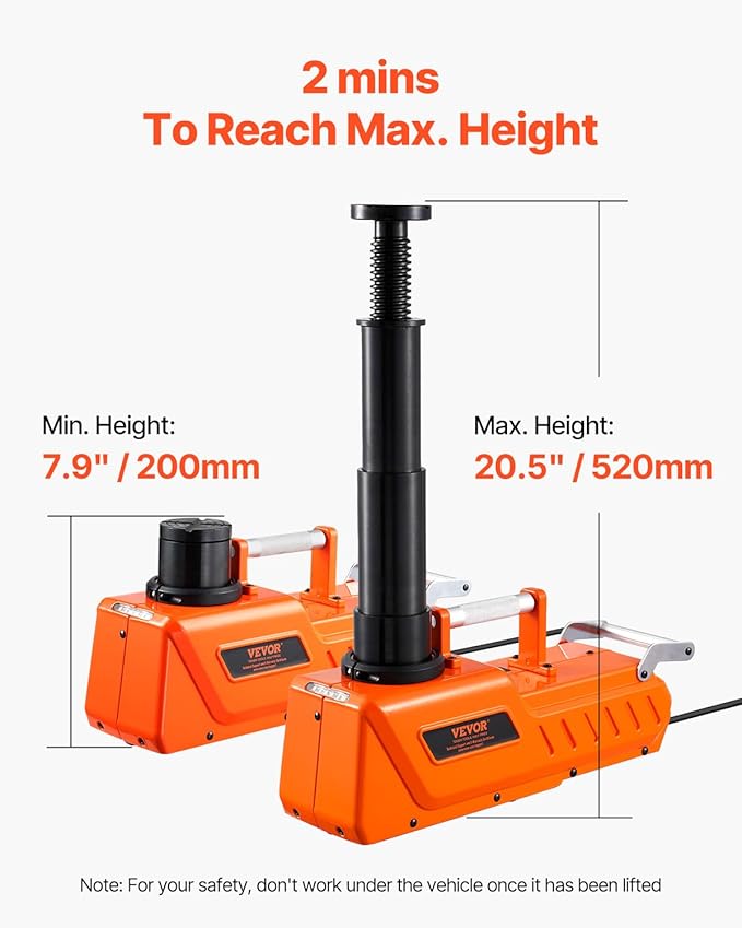 Electric Car Jack, 15 Ton Hydraulic Jack Lift, Hydraulic Lifting Range 7.9-20.5 inch Portable Jack kit for Sedan, SUV, Truck