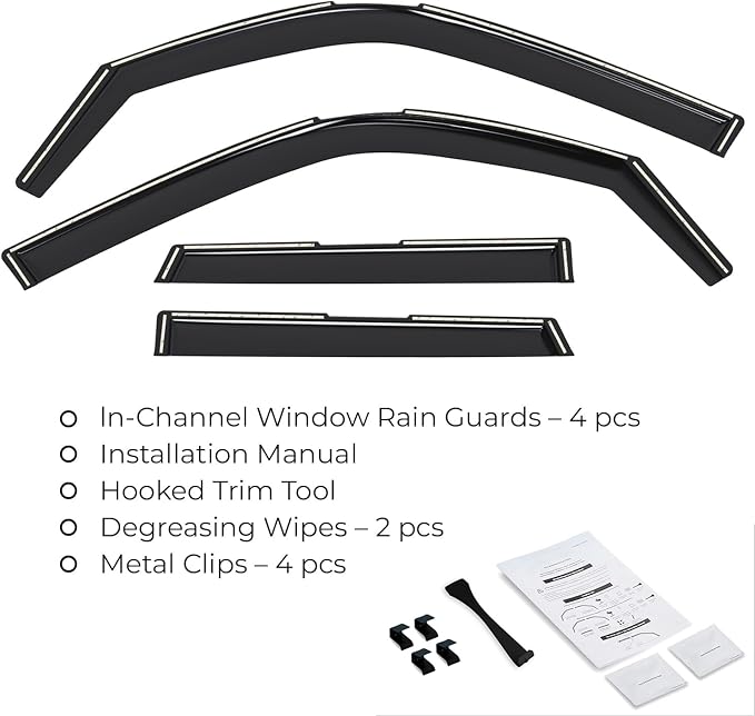 GrandWheel Window Deflectors Smoke Tinted in-Channel Side Window Vent Visor Deflectors Rain Guards Compatible with Bronco Sport 2021-2026 - 4pcs. GW0873