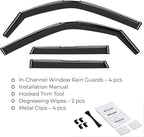 GrandWheel Window Deflectors Smoke Tinted in-Channel Side Window Vent Visor Deflectors Rain Guards Compatible with Bronco Sport 2021-2026 - 4pcs. GW0873