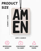 Grey Boho Christian Car Air Freshener 4 Pcs for Women Men | Religious Car Accessories Mirror Decor, Grey Christian Hanging Air Freshener for Cars Closet Drawer Books