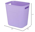 Plastic Small Bathroom Trash Can Wastebasket, 3.5 Gallon, Purple | Compact Sturdy Garbage Can for Bathroom, Laundry Room, Kitchen, Office, Kids Room, Dorm, Durable, Easy to Clean