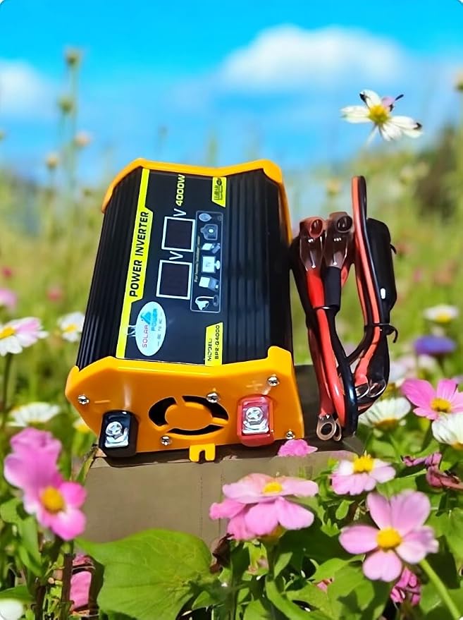 High-Power Peak 4000W DC to AC Power Inverter – 12V to 110V/220V Converter with Dual USB Ports, Universal AC Outlet, LED Display for Cars, Trucks, RVs, and Home Backup (110V)