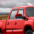 Voron Glass in-Channel Extra Durable Rain Guards for Trucks GMC Sierra 2007-2013 Crew Cab, Window Deflectors, Vent Window Visors, 4 Pieces - 220002v